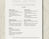 Overwhelm Relief Checklist | Calm Reset, Self-Care Checklist Printable PDF