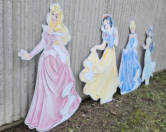 Princess decoration Princess Cutouts Disney Princess Party decor Backdrop life size Princess birthday cut out Cinderella Belle Ariel Aurora
