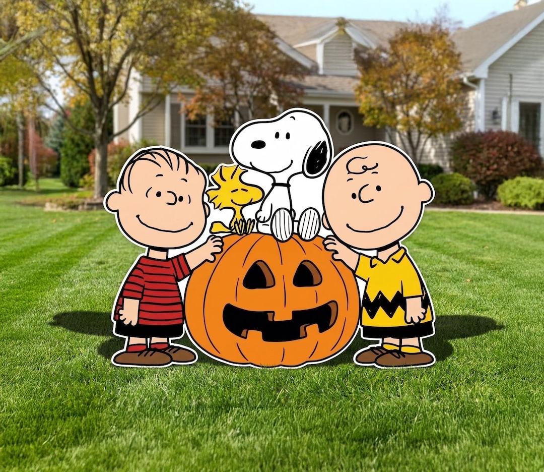 Peanuts Great Pumpkin Yard Sign, Snoopy Halloween Decor, Charlie Brown ...