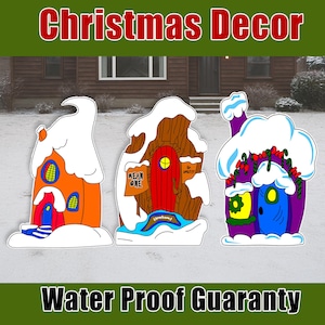 CHRISTMAS  Whoville House Cutout Decorations Standee Whoville House decor Whoville Christmas decor yard sign Grinch house Whoville Christmas