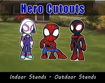 Spidey and Friends Birthday Decor backdrop standee prop Spidey birthday decoration Yard Sign centerpiece topper Spidey cutout cut out Gwen
