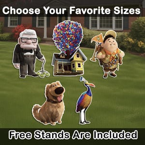 Carl Russell Kevin UP birthday decoration Cutout Yard sign disney up cut out up Disney Party decor UP movie Backdrop topper House Standee