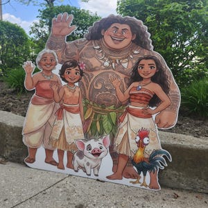 Moana Birthday Decorations, Island Princess Party Decor, Tropical Birthday Cutout, Moana Family Party backdrop, Hawaiian Theme Birthday image 3