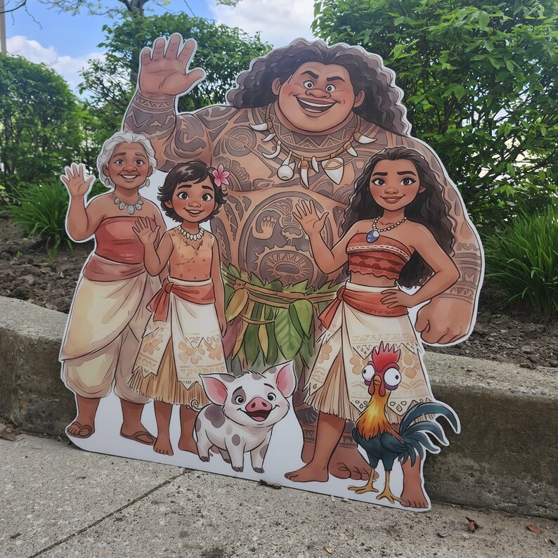 Moana Birthday Decorations, Island Princess Party Decor, Tropical Birthday Cutout, Moana Family Party backdrop, Hawaiian Theme Birthday image 3