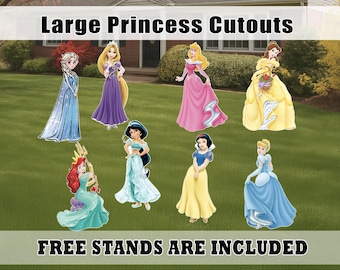 Princess Cutout Princess decoration Life size Princess birthday decor cutouts baby backdrop centerpiece standee Disney Princess cut out