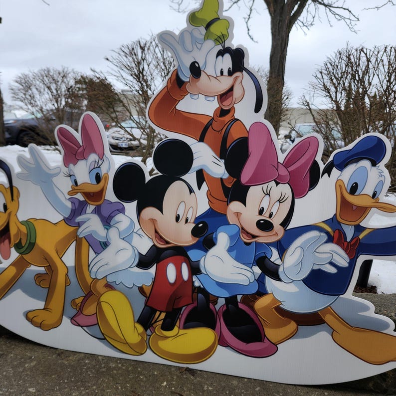 Minnie & Mickey Mouse Cutouts | Disney Party Decor | Kids Birthday Photo Props | Cartoon Character Standee clubhouse image 2