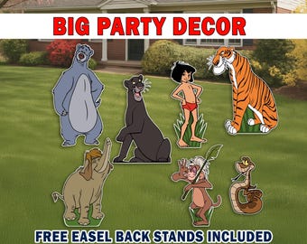 The Jungle Book Birthday Decoration  Jungle Book Party Decor Standee Yard Sign Mowgli Baloo Cutouts Outdoor Indoor Birthday Centerpiece