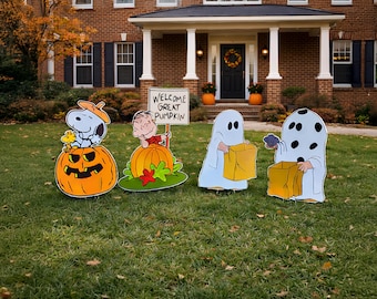 Custom Halloween Welcome Great Pumpkin cutout Charlie brown cutout Trick or treat Charlie brown Halloween peanuts Halloween snoopy Halloween