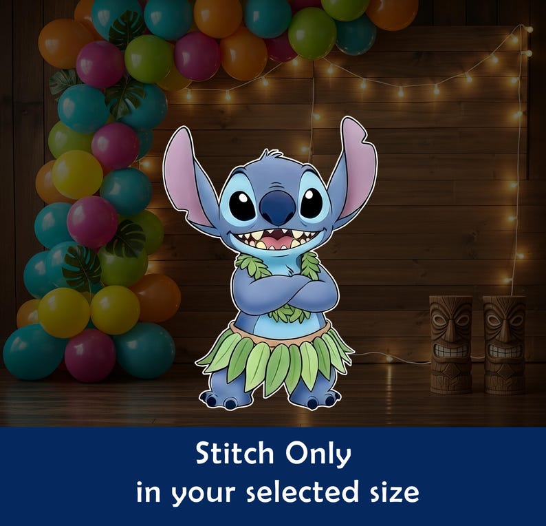Lilo and Stitch Character Cutouts, Stitch Angel Standees, Hawaiian Luau Party Lawn Signs, Baby Shower & Birthday Decor, centerpiece props image 10