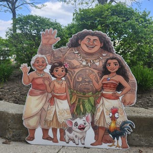 Moana Birthday Decorations, Island Princess Party Decor, Tropical Birthday Cutout, Moana Family Party backdrop, Hawaiian Theme Birthday image 2