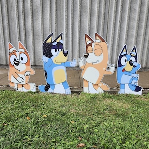 Silly Dancing Party decoration standee Bluey cutout centerpiece Bluey Birthday decoration bluey cutouts centerpiece topper backdrop yard