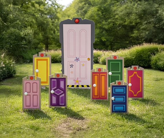 STANDS INCLUDED Monsters Inc Doors Birthday Decoration  Monsters Inc Door  Cutouts Party Decor  Monster Doors Backdrop  Boo Birthday Party - Etsy