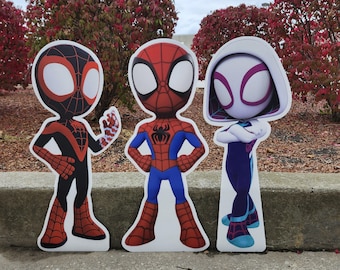 Spidey and His Amazing Friends Party decor Spidey birthday props Spidey cutout Spidey backdrop Spidey cut out yard sign topper centerpiece
