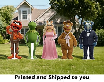 The Muppet Show Party Cutouts, Kermit Standees, Miss piggy Birthday, Muppets Party Decorations, Events Photo Booth decor, Yard Signs Props