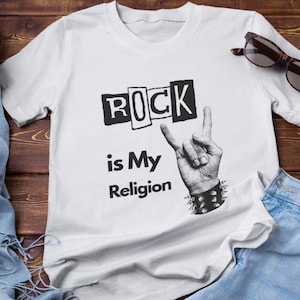 Rock Style T-Shirt | Music Lover Graphic Tee | Retro Rock and Roll Fan Gift Shirt - Rock Fans Gift - Simple Rock Slogan Tee