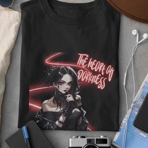 Gothic Dark Design T-Shirt | Halloween Gothic Girl Art Tee | Horror Quote Tee - Alternative Rock Metal Streetwear