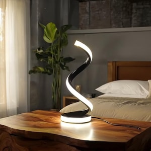 Spiral LED Table Lamp: Modern Minimalist Desk Lighting