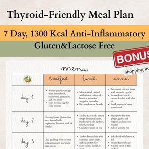 7-Day Hashimoto&#39;s Meal Plan: Gluten-Free, Dairy-Free Thyroid Diet (Printable PDF)