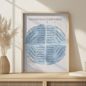 Winter - Seasonal Declutter Wheel Printable, Home Organization Chart, Minimalist Decluttering Planner