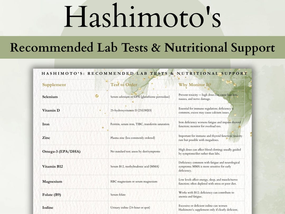 Hashimoto Test Hashimoto’s: Recommended Lab Tests & Nutritional Support - Etsy