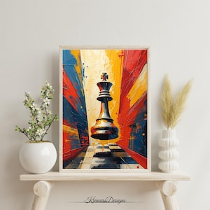 Minimalist Chess Poster: Game Room Wall Art, Gift for Chess Players