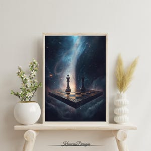 Minimalist Chess Poster: Game Room Wall Art, Gift for Chess Players