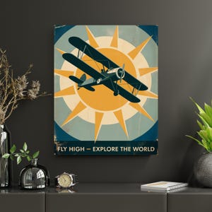 Retro Aviation Poster: Vintage Airplane Wall Art (Digital Download)