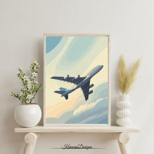 Aviation Poster: Minimalist Airplane Wall Art - Pilot Gift