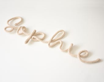 Personalized Knitted Wire Name Sign: Nursery Decor