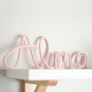 Baby Name Sign, Personalized Knitted Word, Personalized Nursery Decor, Wire Word, Custom Nursery Decor, Baby Room Decor, Playroom Decor image 5