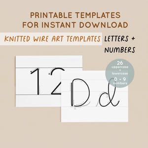 Printable Letter Templates for Knitted Wire Art, Icord Alphabet Template, Wire Bending Numbers Pattern, Tricotin Template, Digital Download