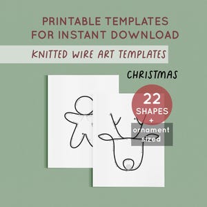 Christmas Printable Template for Knitted Wire, Christmas Ornaments, Wire Art Templates, Christmas Decor, Tricotin, Bending Wire Craft, ICord