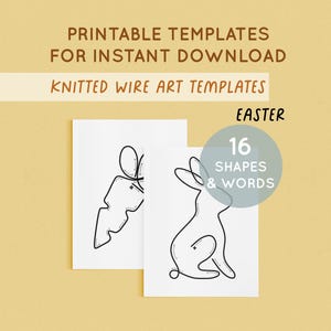 Easter Knitted Wire Templates, Knitted Wire Pattern Bundle, Printable Template for Knitted Wire, Diy Crafts Knitting,  Tricotin Art