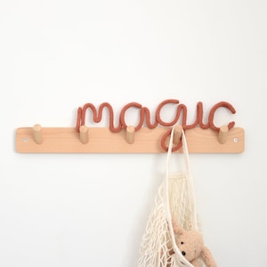 Magic Baby Room Decor, Wire Word Sign, Playroom Sign, Knitted Word Sign, Baby Sign for Nersury, Kids Room Decor, Magic Knitted Sign