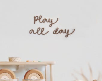 Play All Day Knitted Wire Sign: Nursery Decor