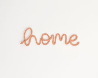 Knitted Wall Decor, Wall Hanging, New Hom Gift, Wire Word Sign, Knitted Word Sign, Entryway Decor, Handmade Sign for the Home, Home Sign