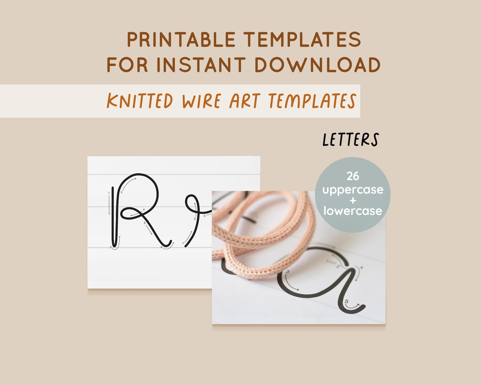 Printable Threading Letters Printable Letter Templates for Knitted Wire Art, Icord Alphabet ...