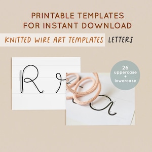 Printable Letter Templates for Knitted Wire Art, Icord Alphabet Template, Wire Bending Letters Pattern, Tricotin Template, Digital Download