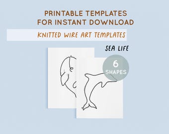 Printable Knitted Wire Art Template, Design Templates, Wire bending, Tricotin, Wire Craft, Wire Tutorial, ICord, Sea Life, Instant Download