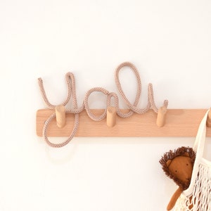 Aangepaste naambord, naamdecor kinderkamer, gepersonaliseerd gebreid woord, kraamcadeau, gebreid touwdraadwoord, decor babykamer
