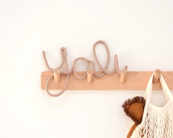 Custom Name Sign, Nursery Name Decor, Personalized Knitted Word, Baby Shower Gift, Knitted Rope Wire Word, Baby Room Decor