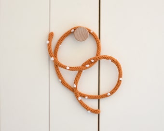 Knitted Decor for Baby Girl and Boy Nursery, Knitted Sign, Wire Wall Hanging, Nersury Wall Decor, Kids Room Decor, Playroom Decor, Pretzel