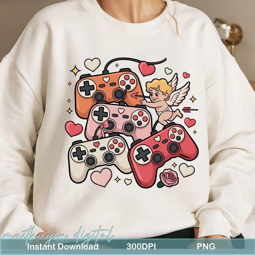 Retro Gamer Valentine PNG, Video Game Heart Gaming Design, Kids Boys ...