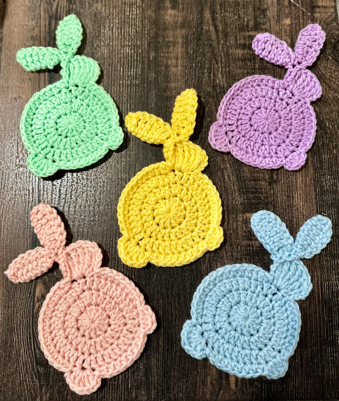 Beautiful Bunnies Coaster Sets, Easter Bunny Coasters, Crochet Bunny ...