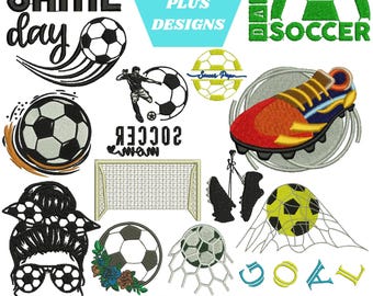 Lot de motifs floraux de broderie de football : Soccer Mama, joueur, chaussure