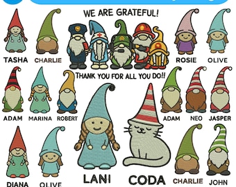 Bundle de nain avec motif de broderie nom Lavande nain pour broderie Machine à coudre motif nain pes jef dst 5 + téléchargement immédiat tailles