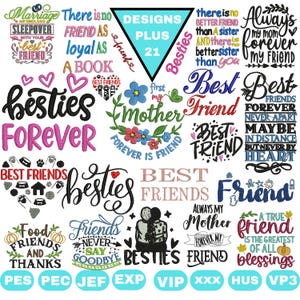 Beste Freunde Macine Stickerei Design Bundle Friends Design Stickerei Freunde Rahmen Stickerei Friends Forever Design Freunde Schrift Pes