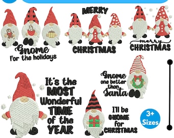 Motif de broderie Machine nain d'hiver Broderie nain de Noël Broderie père Noël Noël Broderie de Noël 3 + téléchargement PES