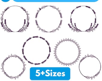Cadre lavande motifs de broderie Machine cadre floral cercle de broderie monogramme broderie formes et bordures fichier numérique 5 + tailles téléchargements