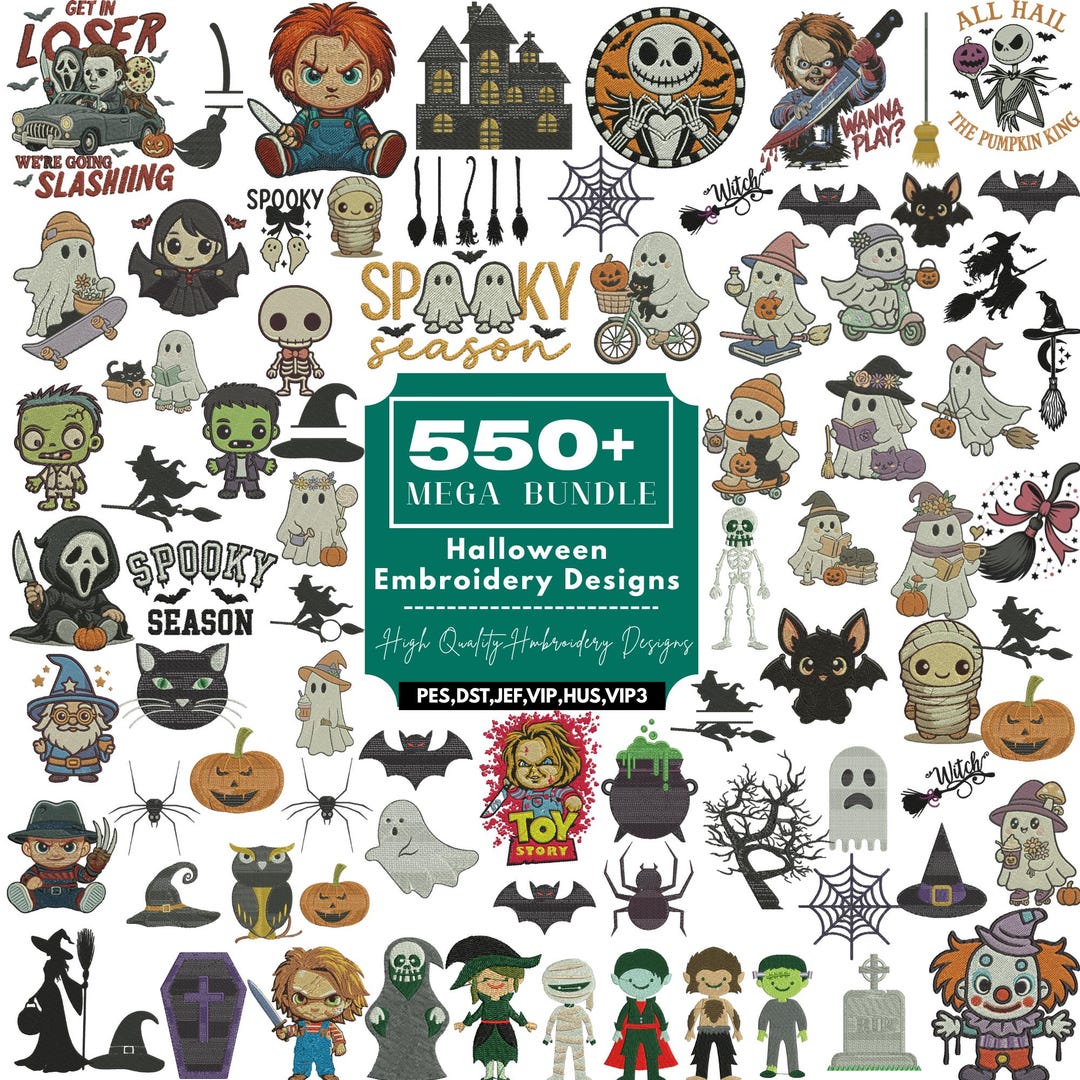 Spooky Halloween Machine Embroidery Designs Mega Bundle Halloween Icons ...